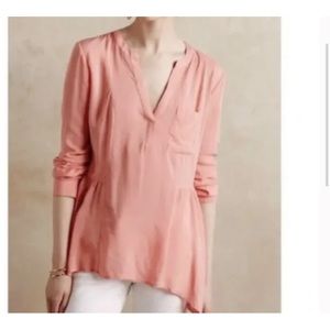Anthropologie MAEVE Laiken Blouse In Peach size 6